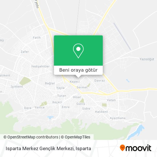 Isparta Merkez Gençlik Merkezi harita