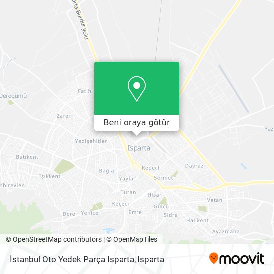 İstanbul Oto Yedek Parça Isparta harita