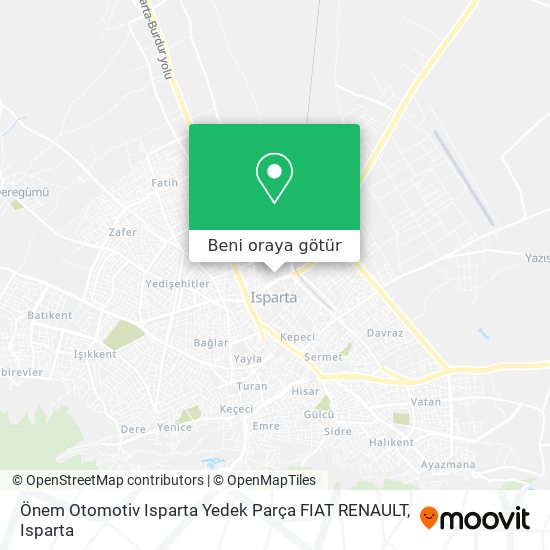 Önem Otomotiv Isparta Yedek Parça FIAT RENAULT harita