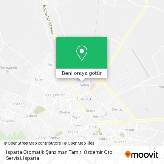 Isparta Otomatik Şanzıman Tamiri Özdemir Oto Servisi harita
