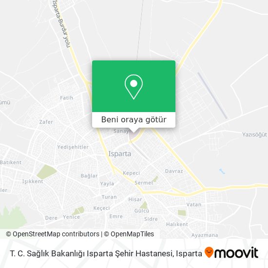 T. C. Sağlık Bakanlığı Isparta Şehir Hastanesi harita