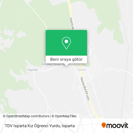 TDV Isparta Kız Öğrenci Yurdu harita