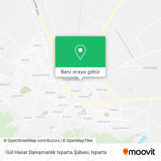 Gül Hasar Danışmanlık Isparta Şubesi harita