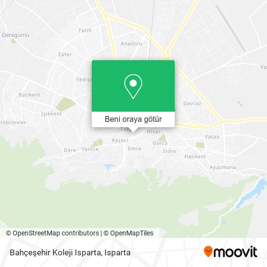 Bahçeşehir Koleji Isparta harita