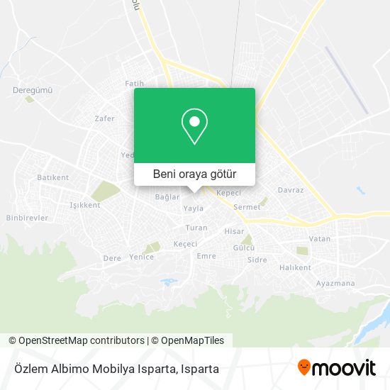 Özlem Albimo Mobilya Isparta harita