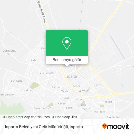 Isparta Belediyesi Gelir Müdürlüğü harita