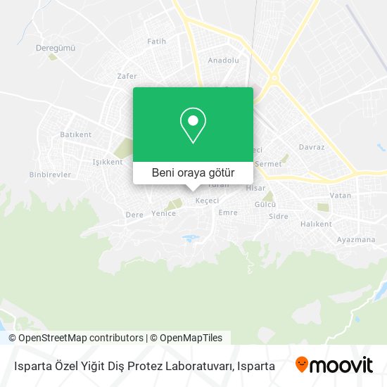 Isparta Özel Yiğit Diş Protez Laboratuvarı harita