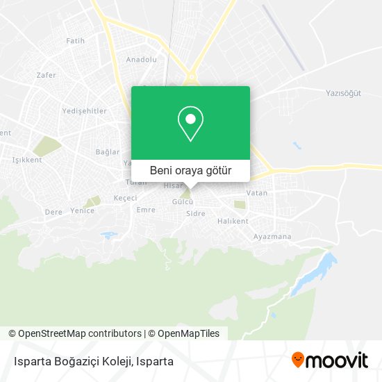 Isparta Boğaziçi Koleji harita