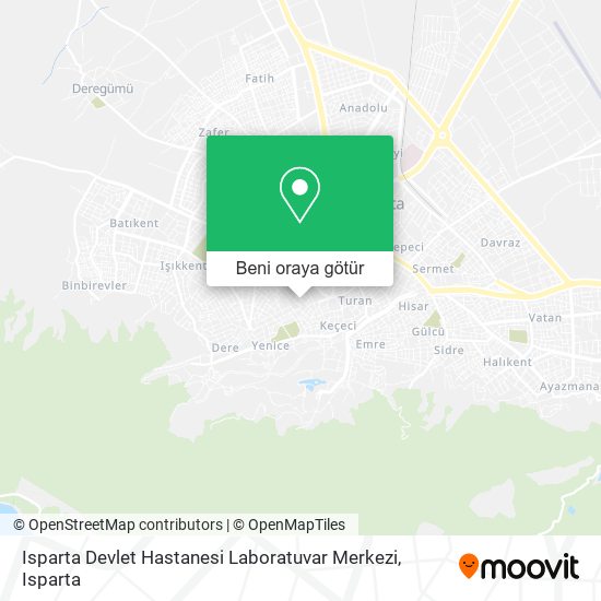 Isparta Devlet Hastanesi Laboratuvar Merkezi harita