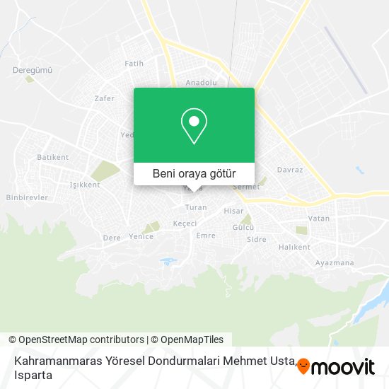 Kahramanmaras Yöresel Dondurmalari Mehmet Usta harita