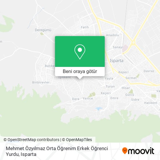 Mehmet Özyılmaz Orta Öğrenim Erkek Öğrenci Yurdu harita