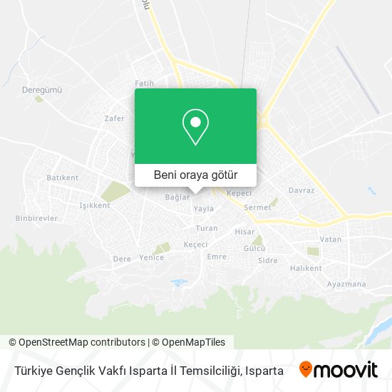 Türkiye Gençlik Vakfı Isparta İl Temsilciliği harita