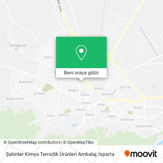 Şahinler Kimya Temizlik Ürünleri Ambalaj harita