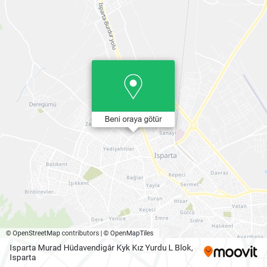 Isparta Murad Hüdavendigâr Kyk Kız Yurdu L Blok harita