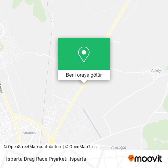 Isparta Drag Race Pişirketi harita
