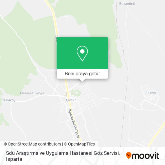 Sdü Araştırma ve Uygulama Hastanesi Göz Servisi harita