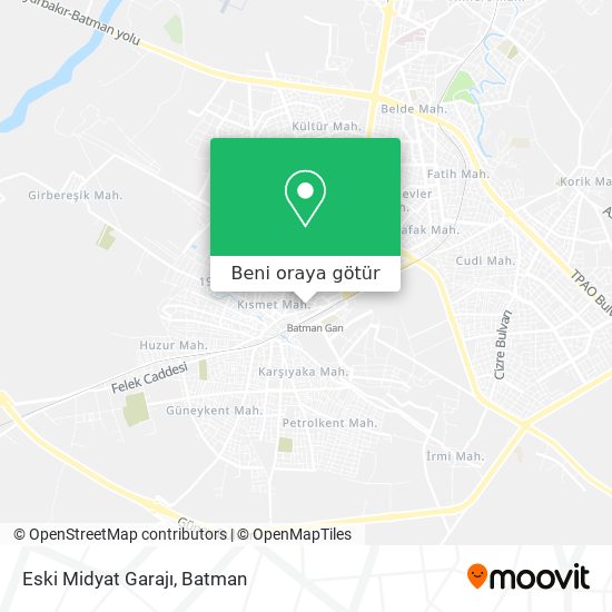 Eski Midyat Garajı harita