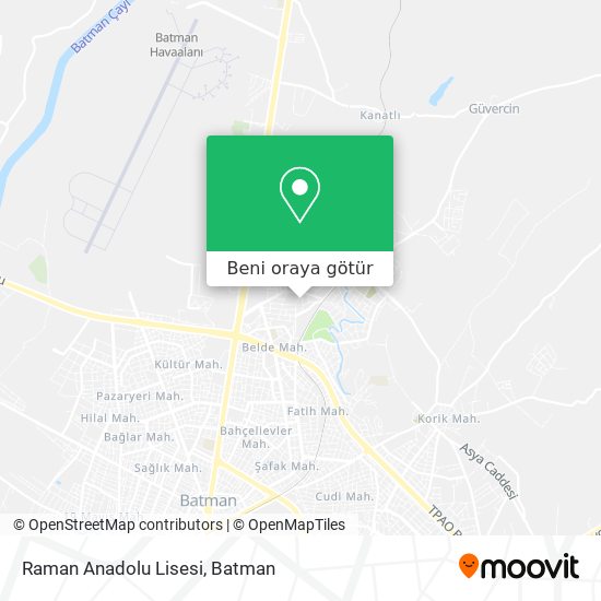 Raman Anadolu Lisesi harita