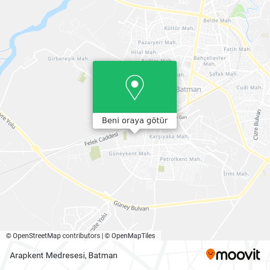 Arapkent Medresesi harita
