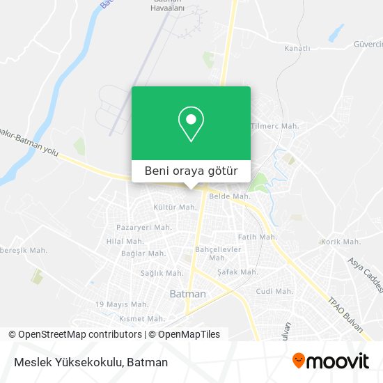 Meslek Yüksekokulu harita