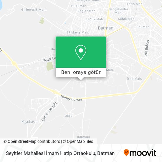 Seyitler Mahallesi İmam Hatip Ortaokulu harita