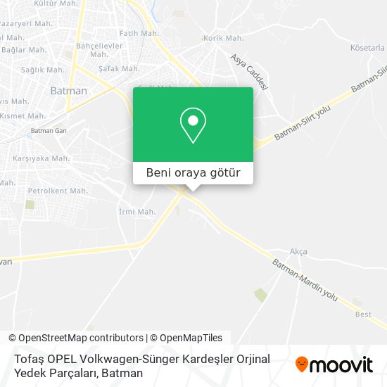 Tofaş OPEL Volkwagen-Sünger Kardeşler Orjinal Yedek Parçaları harita