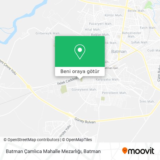 Batman Çamlıca Mahalle Mezarlığı harita
