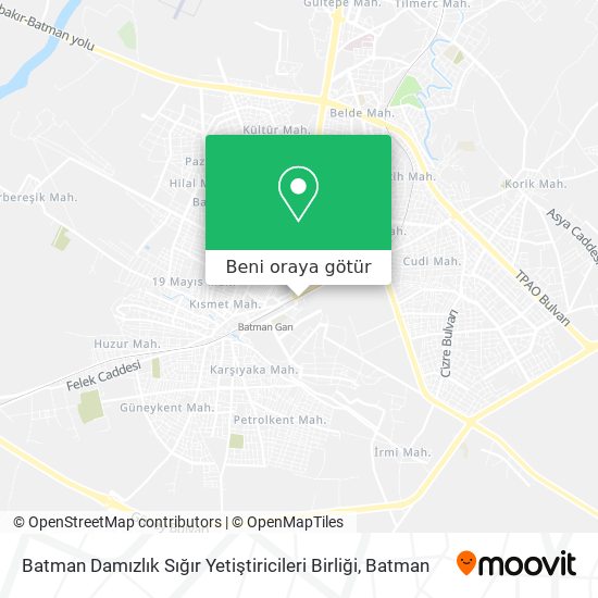 Batman Damızlık Sığır Yetiştiricileri Birliği harita