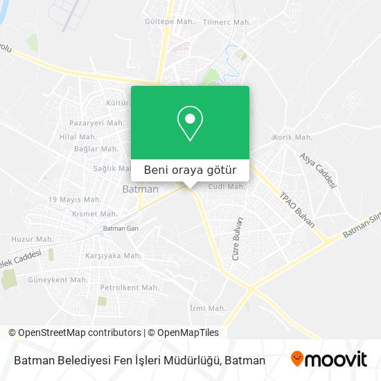Batman Belediyesi Fen İşleri Müdürlüğü harita