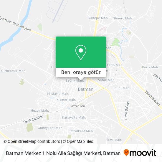 Batman Merkez 1 Nolu Aile Sağlığı Merkezi harita