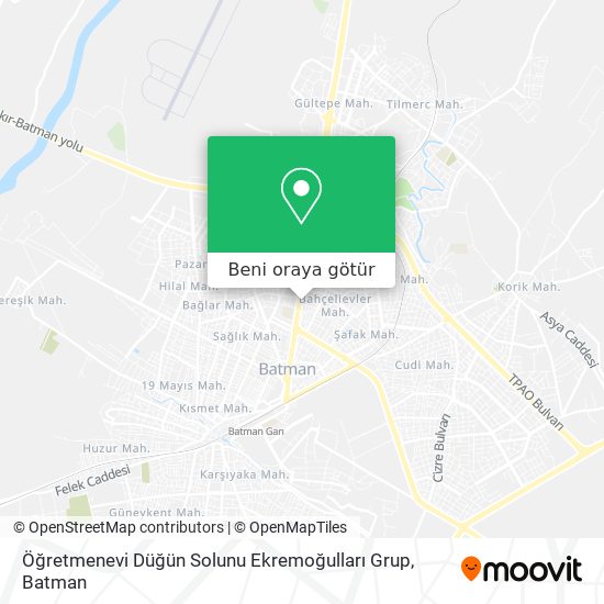 Öğretmenevi Düğün Solunu Ekremoğulları Grup harita