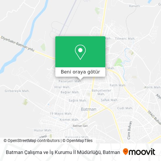 Batman Çalışma ve İş Kurumu İl Müdürlüğü harita