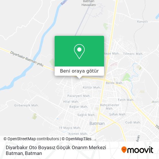 Diyarbakır Oto Boyasız Göçük Onarım Merkezi Batman harita