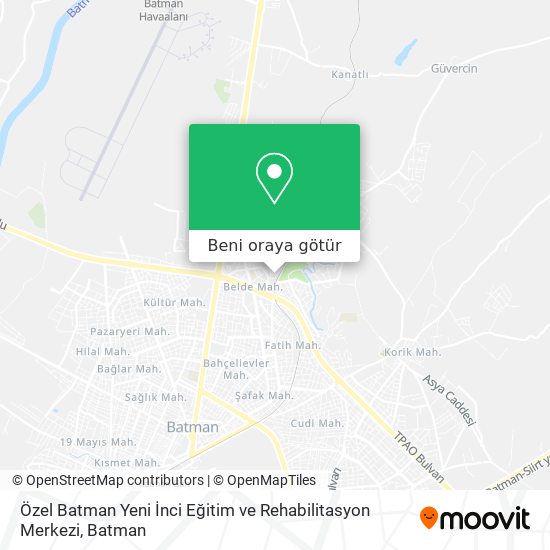 Özel Batman Yeni İnci Eğitim ve Rehabilitasyon Merkezi harita