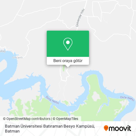 Batman Üniversitesi Batıraman Besyo Kampüsü harita