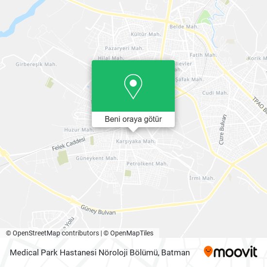 Medical Park Hastanesi Nöroloji Bölümü harita