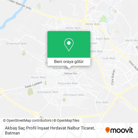 Akbaş Saç Profil İnşaat Hırdavat Nalbur Ticaret harita