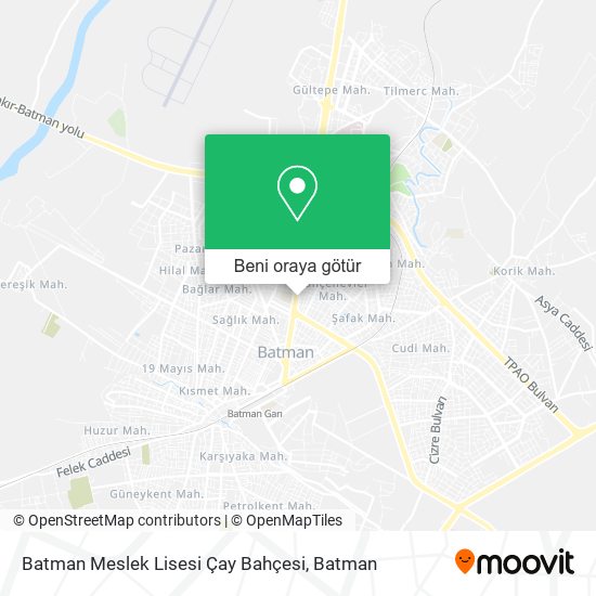 Batman Meslek Lisesi Çay Bahçesi harita