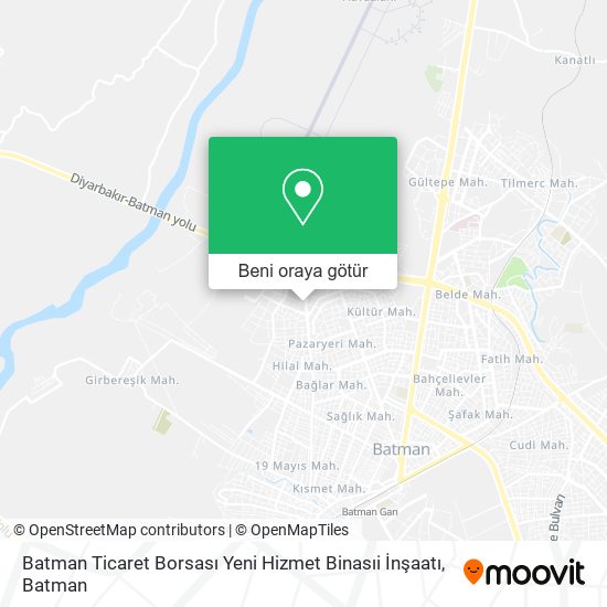 Batman Ticaret Borsası Yeni Hizmet Binasıi İnşaatı harita