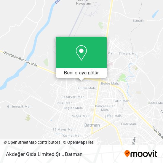 Akdeğer Gıda Limited Şti. harita