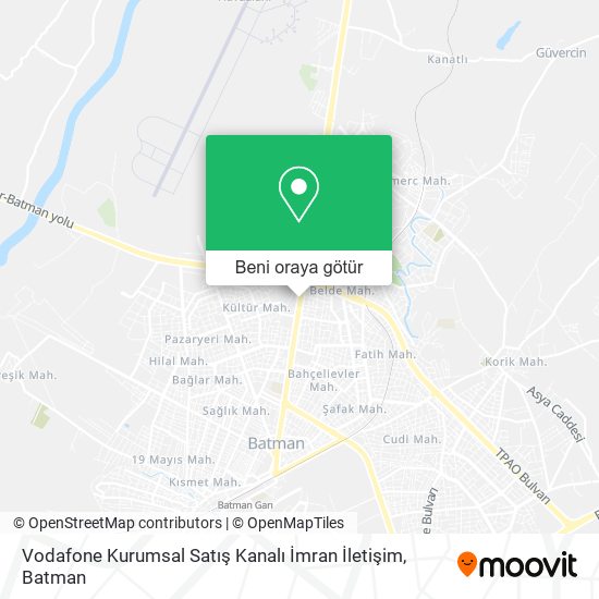 Vodafone Kurumsal Satış Kanalı İmran İletişim harita
