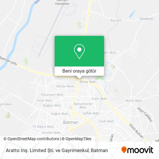 Aratto Inş. Limited Şti. ve Gayrimenkul harita