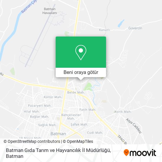 Batman Gıda Tarım ve Hayvancılık İl Müdürlüğü harita