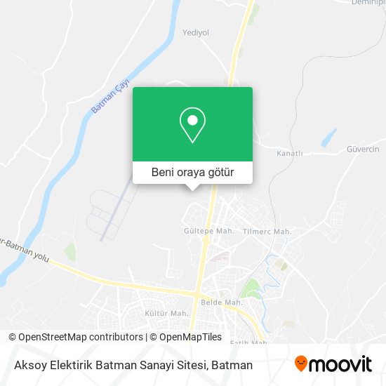 Aksoy Elektirik Batman Sanayi Sitesi harita