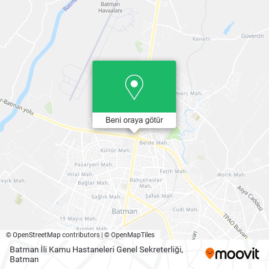 Batman İli Kamu Hastaneleri Genel Sekreterliği harita