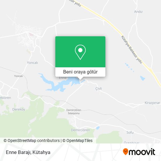 Enne Barajı harita