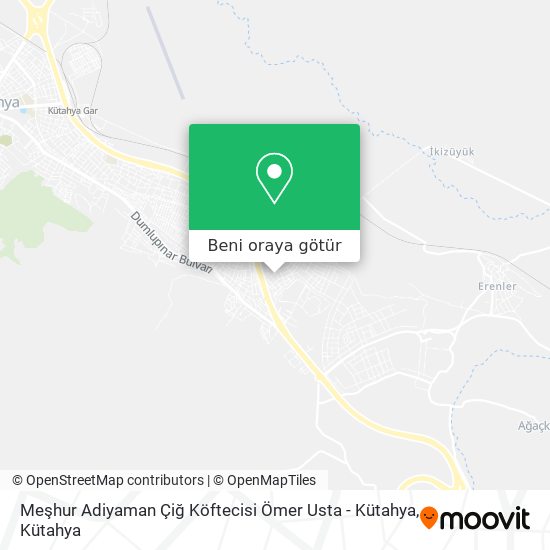 Meşhur Adiyaman Çiğ Köftecisi Ömer Usta - Kütahya harita