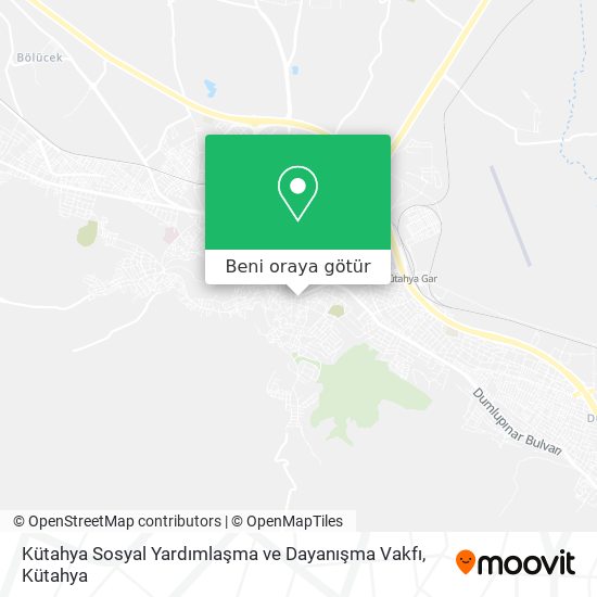 Kütahya Sosyal Yardımlaşma ve Dayanışma Vakfı harita