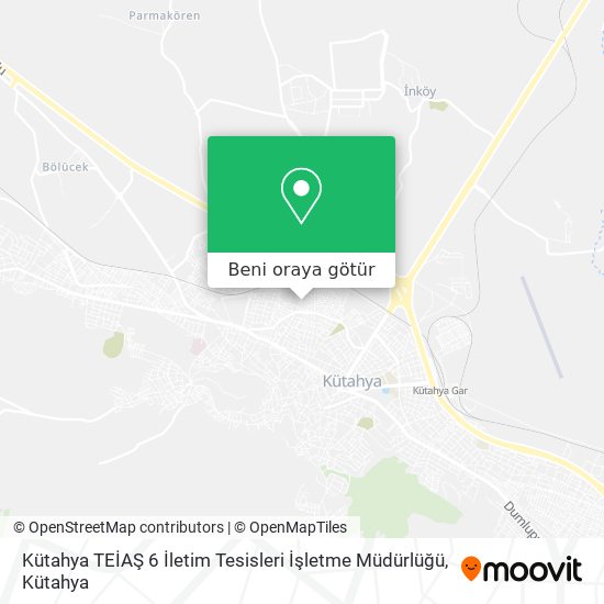 Kütahya TEİAŞ 6 İletim Tesisleri İşletme Müdürlüğü harita