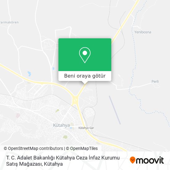 T. C. Adalet Bakanlığı Kütahya Ceza İnfaz Kurumu Satış Mağazası harita